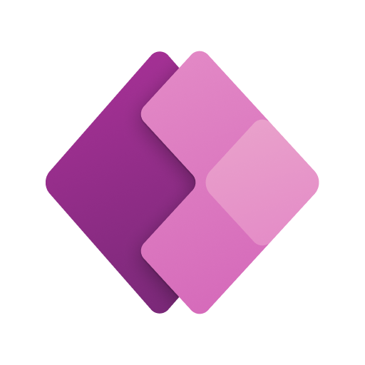 Power Apps logo - purple triangles and squares