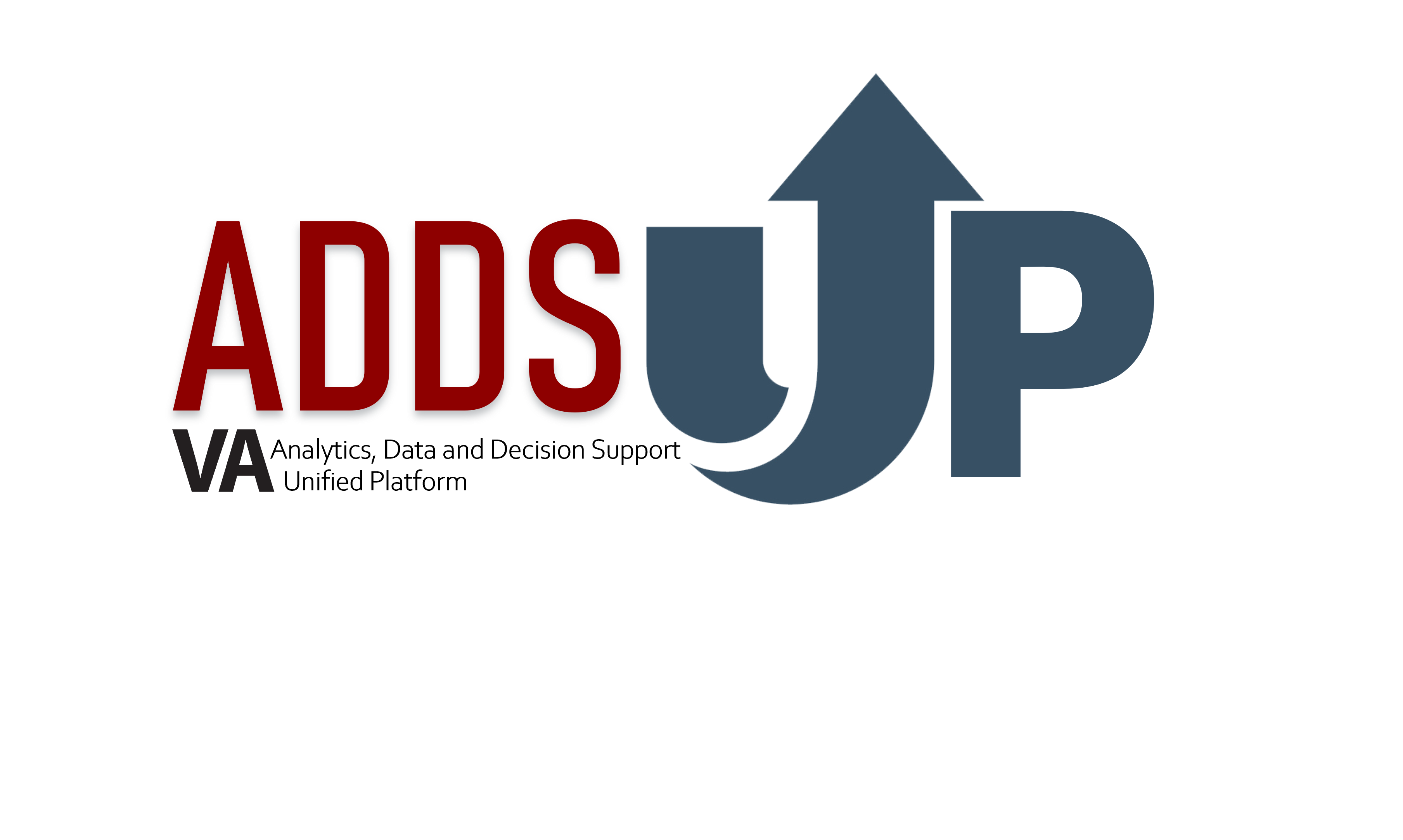 A logo with the text "ADDS UP" in bold, with "ADDS" in red and "UP" in blue, featuring an upward arrow forming the "U". The smaller text "VA" in black appears beneath "ADDS."