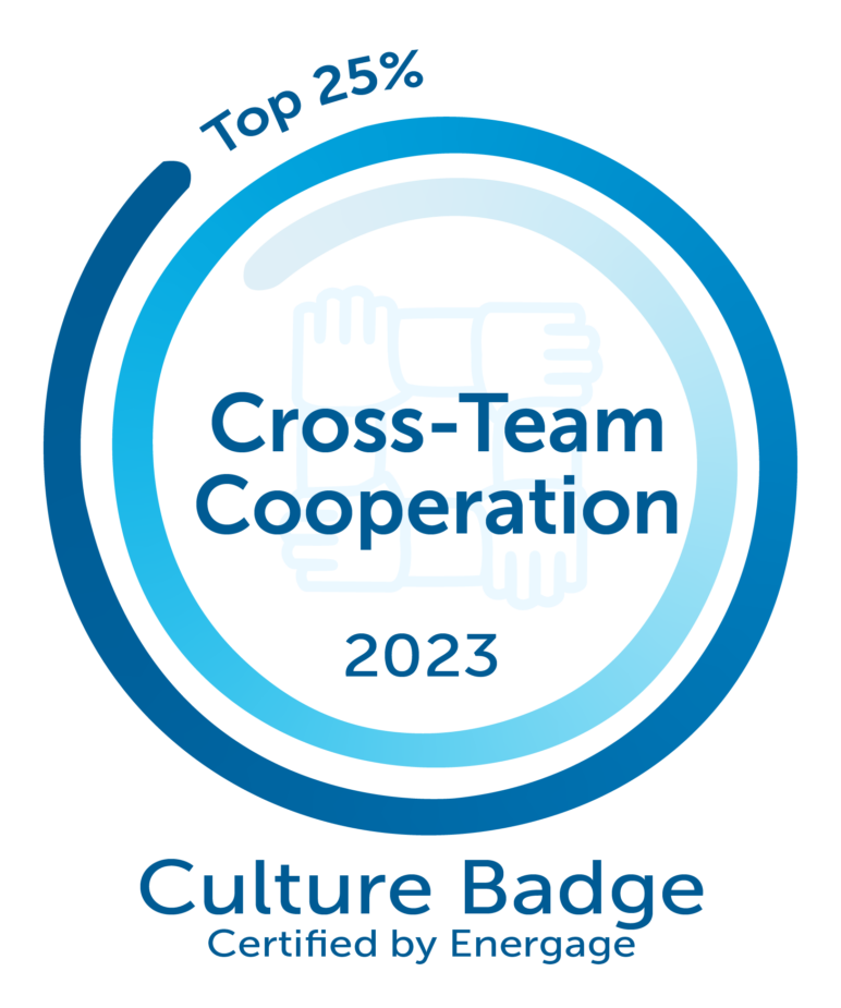 Culture Badge earned for being in the top 25% of cross-team cooperation.