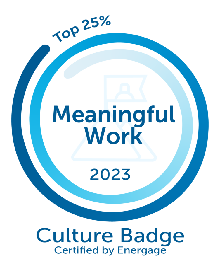 Culture Badge earned for being in the top 25% of meaningful work.