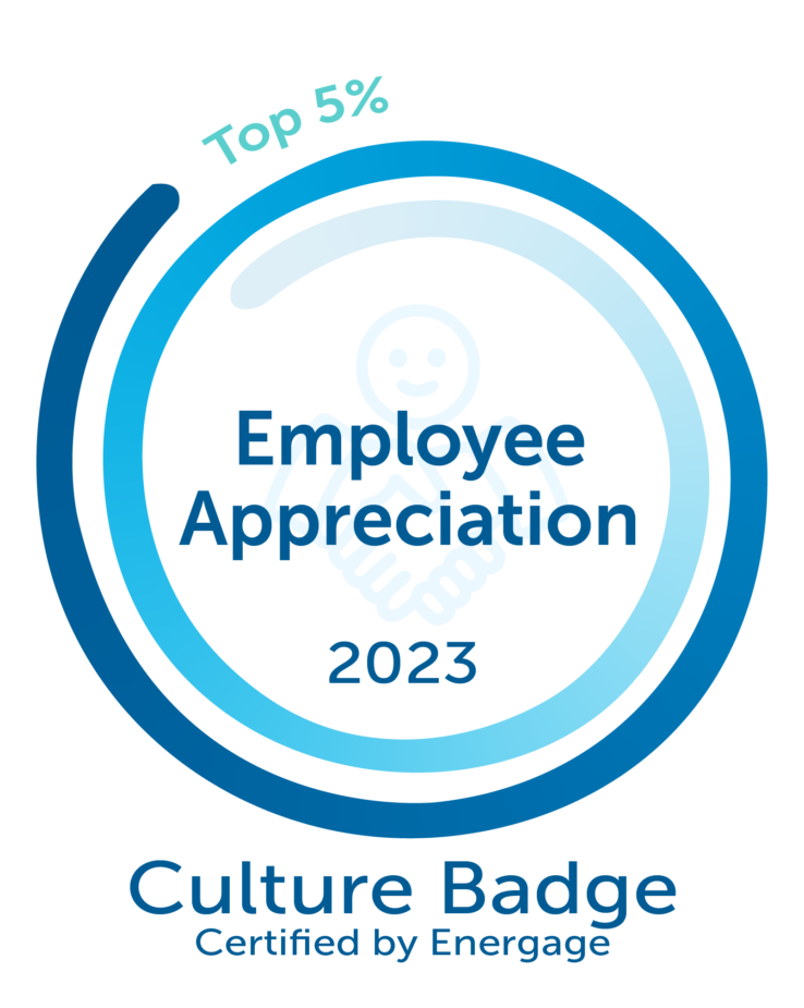 Culture Badge earned for being in the top 5% of showing employee appreciation.